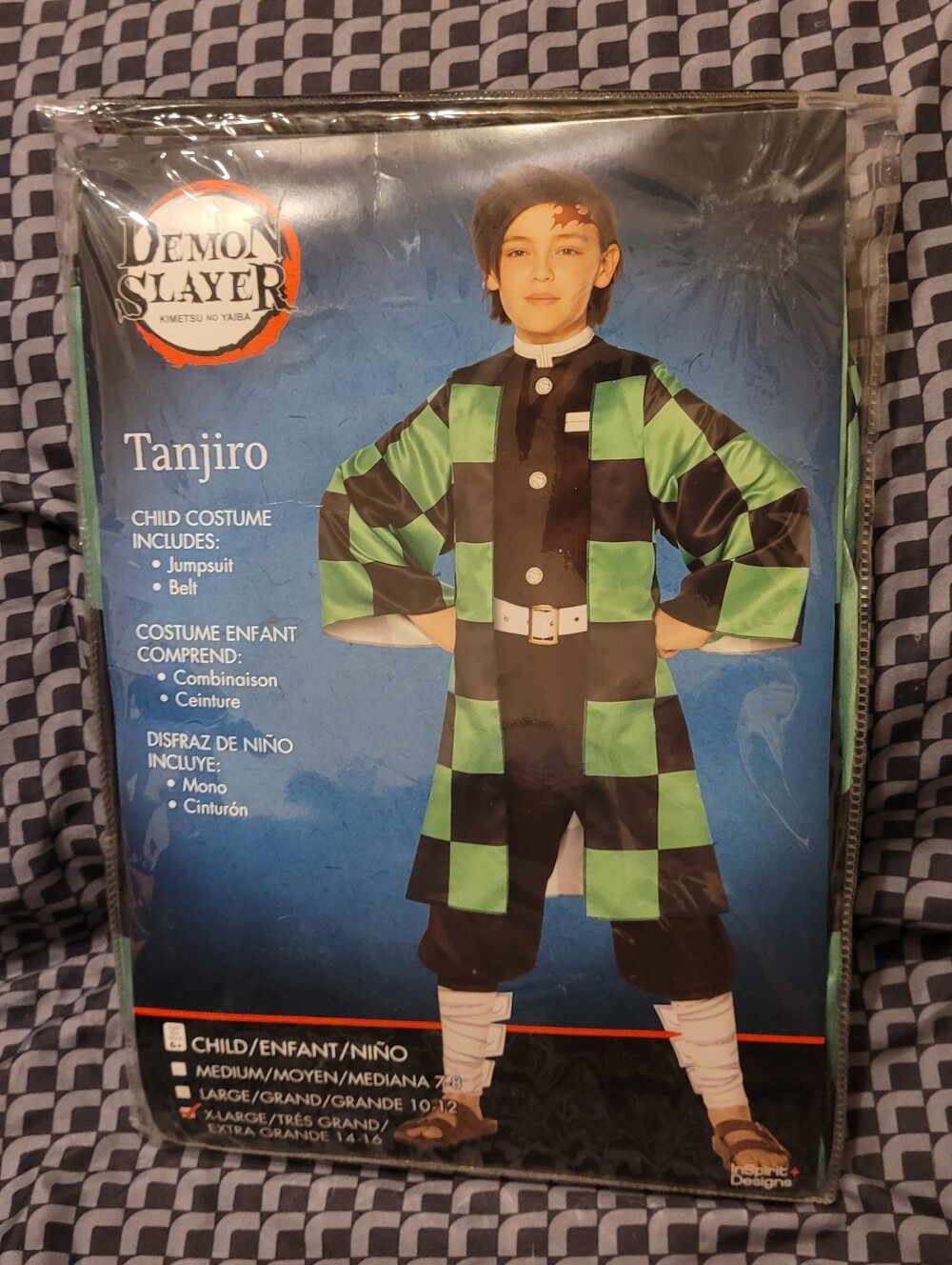 NEW Kid's InSpirit Designs Demon Slayer Tanjiro Halloween Costume Sz XL 14-16